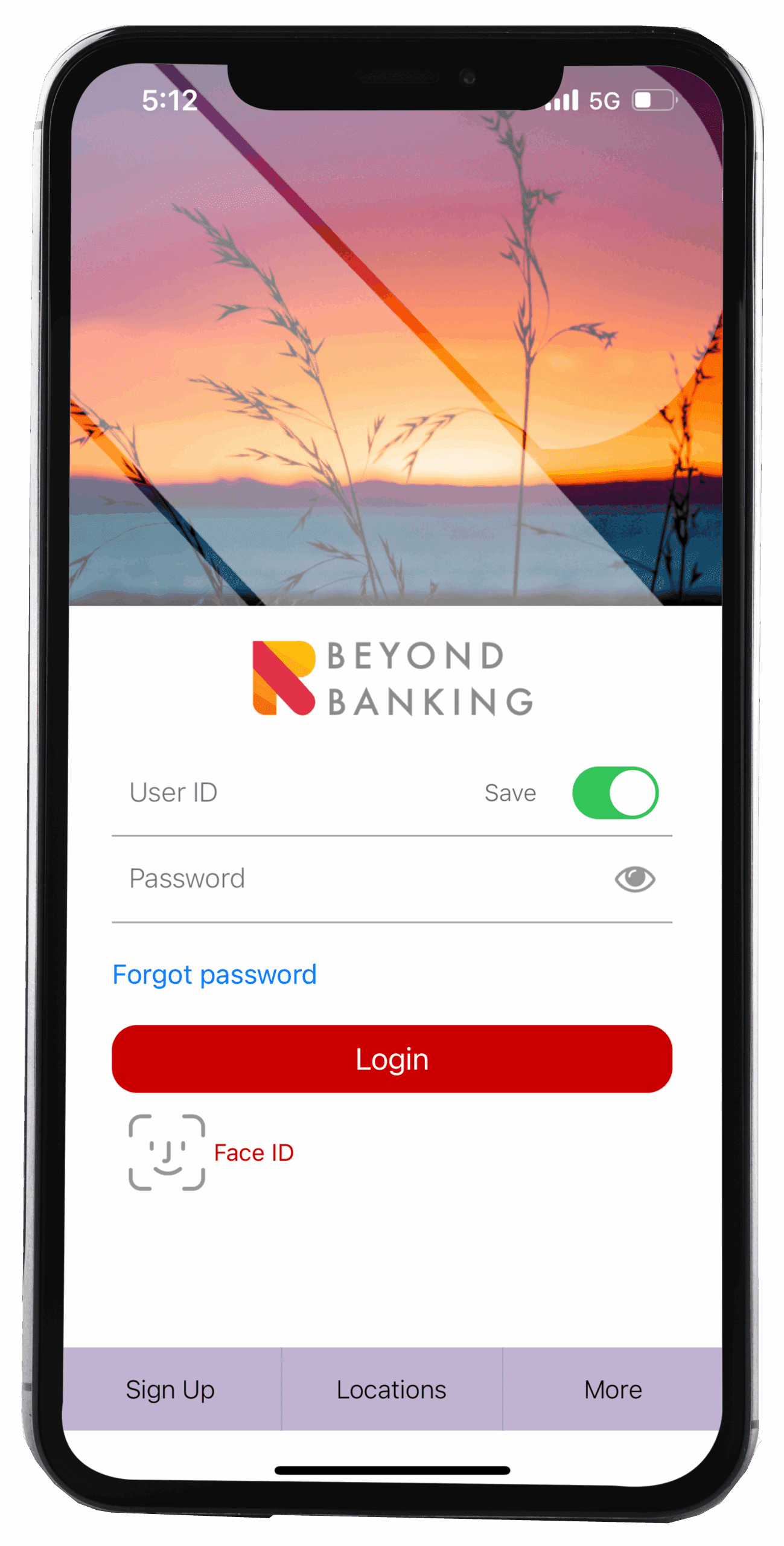 iPhone with Rize mobile app login screen