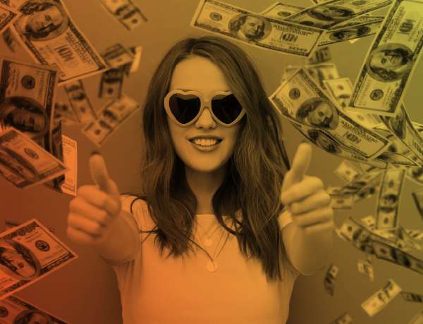 Teen girl wearing heart shapped sunglasses
