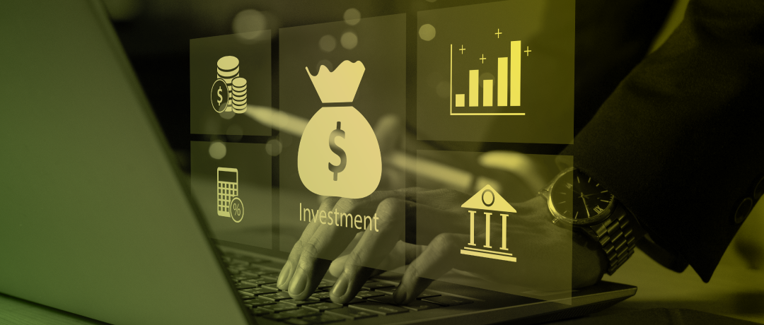 money icons on laptop