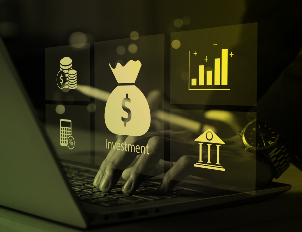 money icons on laptop