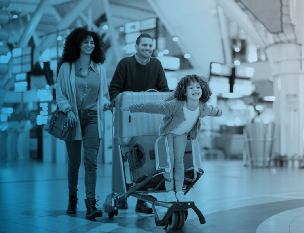 Family at airport