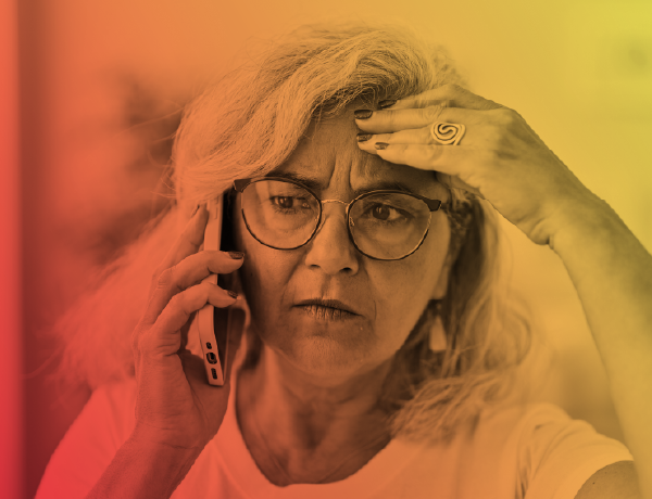 destressed woman talking on phone
