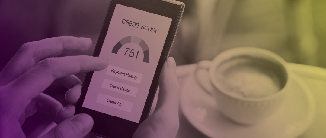 cellphone showing credit score