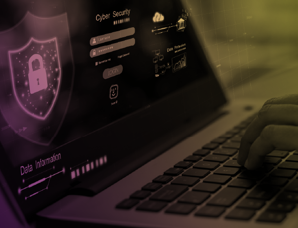 laptop screen with cyber security warning