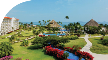 hotel pool cabana next to beach